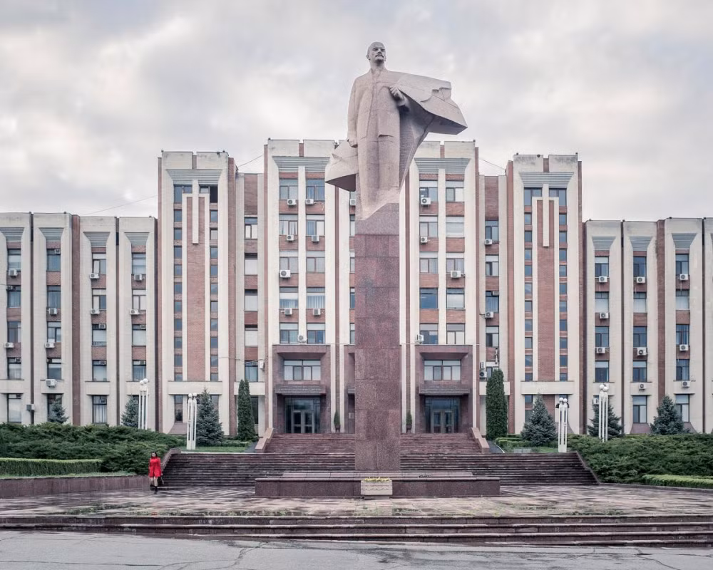 Tượng Lenin trước tòa nhà chính quyền ở Tiraspol.