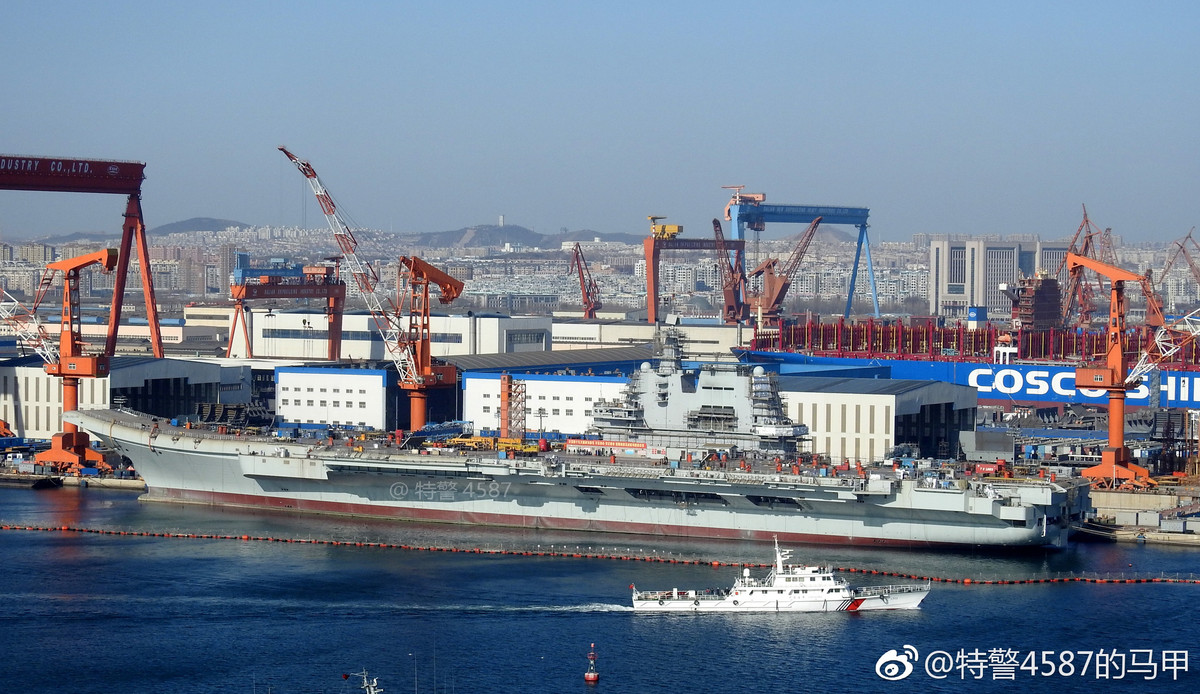 Hình ảnh được cho là tàu sân bay thế hệ thứ 2 của Trung Quốc. Nguồn ảnh: QQ.