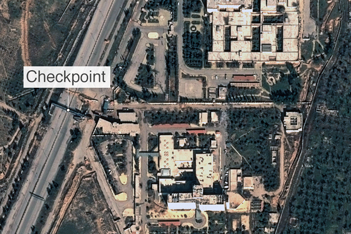 Vị trí một chốt kiểm soát tại Đông Ghouta.
