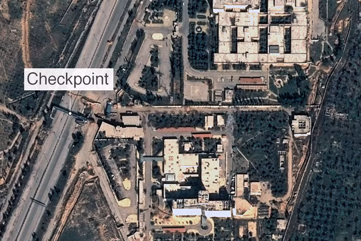 Vị trí một chốt kiểm soát tại Đông Ghouta.