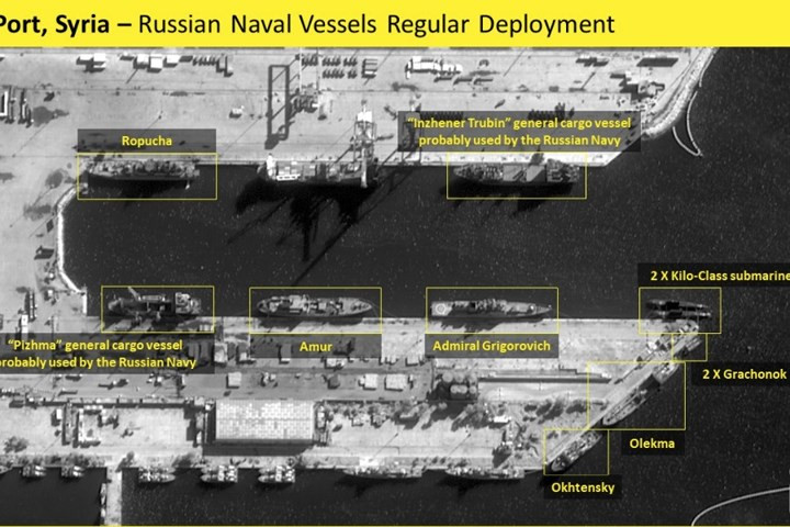 Tàu chiến Nga đóng tại quân cảng Tartus ở Syria, tạo nhiều lợi thế cho họ. Ảnh: ISI.