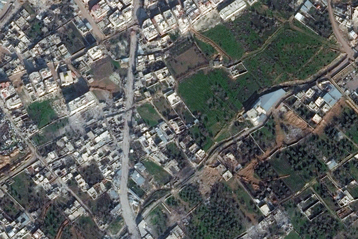 Hình ảnh các khu dân cư ở Đông Ghouta vào tháng 12/2014.