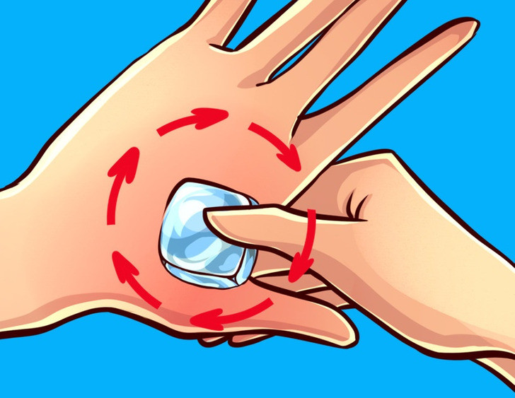 1. Chườm đá lên chỗ đau: Đây là một trong những cách lâu đời và hiệu quả giúp xoa dịu cơn đau ở bất cứ bộ phận nào trên cơ thể. Cách này cũng có thể hữu ích trong việc chữa trị các vết thương cấp tính, sưng, viêm,... (Nguồn ảnh: BS)