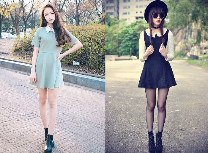 Quyến rũ, mềm mại và không kém phần sang chảnh là kết quả của công thức phối đồ giữa boots thấp cổ và váy liền. Ảnh: minhlacongai.