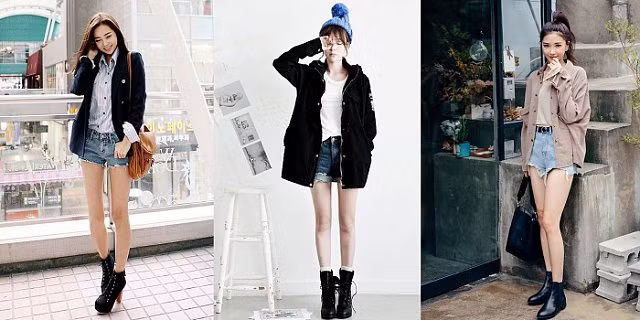 Quần short kết hợp với boots cổ ngắn vừa giúp các chị em khoe đôi chân dài thon thả vừa thể hiện cá tính phá phách. Ảnh: a4vn.