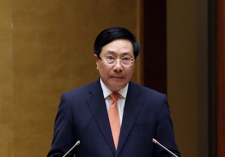 Phó Thủ tướng thường trực Phạm Bình Minh báo cáo tại hội nghị. (Ảnh: Vietnamnet)