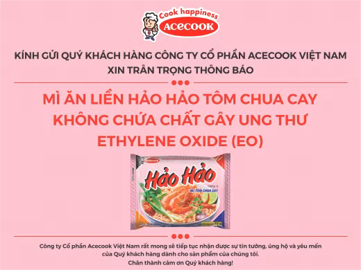 Phap thu hoi mot so lo Hao Hao, De Nhat: Acecook Viet Nam noi gi?