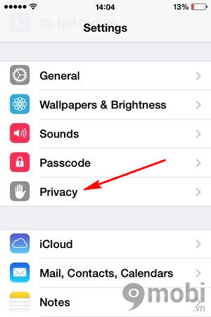 ... click vào mục bảo mật... Ảnh: 9mobi.