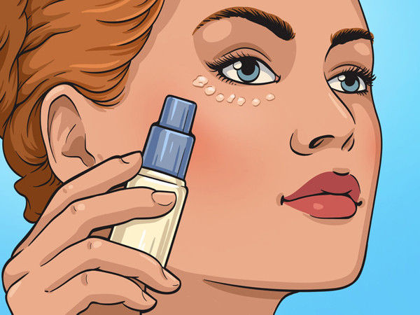 Sử dụng kem nền màu sáng để che khuyết điểm. Bạn không nhất thiết phải mua kem nền và kem che khuyết điểm riêng biệt. Khi cần che khuyết điểm trên da, bạn có thể dùng kem nền màu sáng để thoa lên. Nhiều người đánh giá hiệu quả của chúng không hề kém cạnh so với loại mỹ phẩm chuyên dụng.