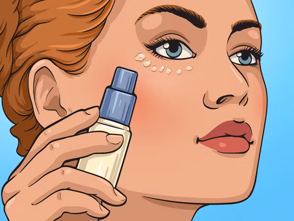 Sử dụng kem nền màu sáng để che khuyết điểm. Bạn không nhất thiết phải mua kem nền và kem che khuyết điểm riêng biệt. Khi cần che khuyết điểm trên da, bạn có thể dùng kem nền màu sáng để thoa lên. Nhiều người đánh giá hiệu quả của chúng không hề kém cạnh so với loại mỹ phẩm chuyên dụng.