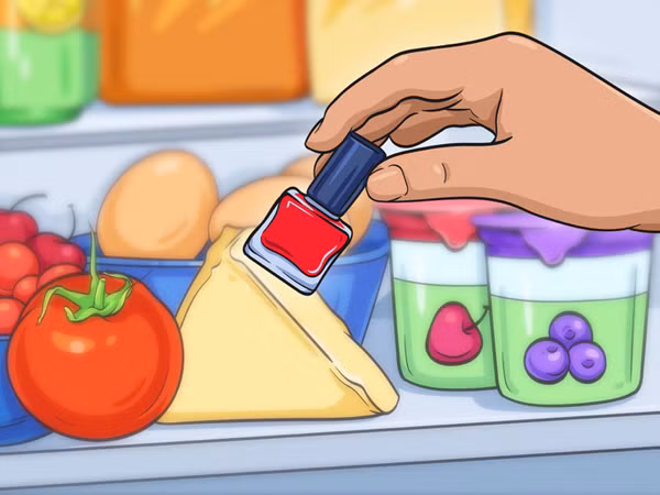 Bảo quản sơn móng tay vào tủ lạnh. Ngoài tác dụng bảo quản thực phẩm, tủ lạnh rất hữu ích trong việc bảo quản sơn móng tay. Nhiệt độ trong tủ giúp sơn móng giữ màu lâu hơn.