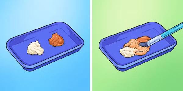 Tận dụng kem dưỡng ẩm. Thị trường có nhiều loại kem nền. Nếu mua nhầm loại có màu tối, bạn nên áp dụng mẹo làm đẹp sau để tiết kiệm thay vì vứt bỏ. Cụ thể, bạn dùng kem dưỡng ẩm trộn vào để điều chỉnh cho màu sáng hơn.