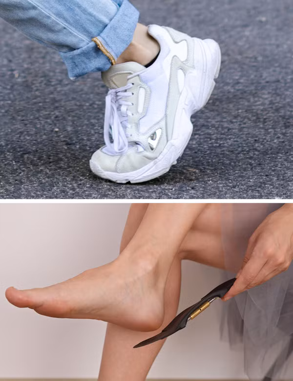 Giày có đế quá mềm. Thật bất ngờ, những đôi giày đế mềm, dẻo có thể mang lại nhiều tác hại hơn so với loại đế phổ thông. Cảm giác mềm mại có thể ảnh hưởng đến dáng đi, khiến bạn dễ đối diện với những cơn đau chân tồi tệ.