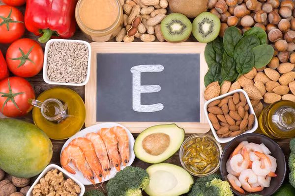 Vitamin E – làm chậm quá trình lão hóa. Vitamin E hiện là một trong những chất chống oxy hóa hiệu quả nhất, mang lại tác dụng giảm tổn thương cơ sau khi tập luyện. Khi nam giới bước qua độ tuổi 30 - 40, chất chống oxy hóa được sản sinh ngày càng ít, đối với những nam giới đang phải chịu nhiều áp lực về sinh tồn thì bổ sung vitamin E là cách ngăn ngừa lão hóa hiệu quả.