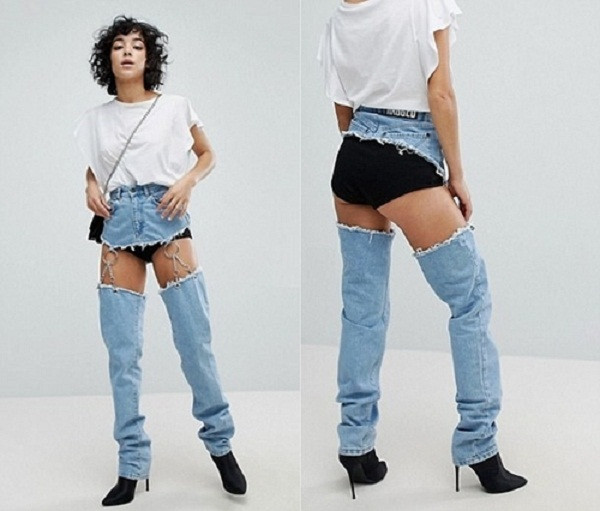 Mẫu jean này cũng khiến người nhìn khó hiểu, chỉ cần sơ sểnh là cả vùng “tam giác” lộ trước bàn dân thiên hạ. Thiết kế “thảm họa” là vậy song chúng có giá không hề rẻ, lên tới 75 bảng Anh (khoảng 2,3 triệu đồng).