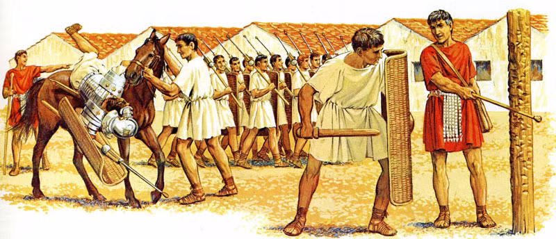 Mỗi trại lính này đều được thiết kế có khu huấn luyện và nơi trú ẩn. Các trại có kích thước khác nhau, trong đó trại lính lớn nhất rộng tới 15 ha.