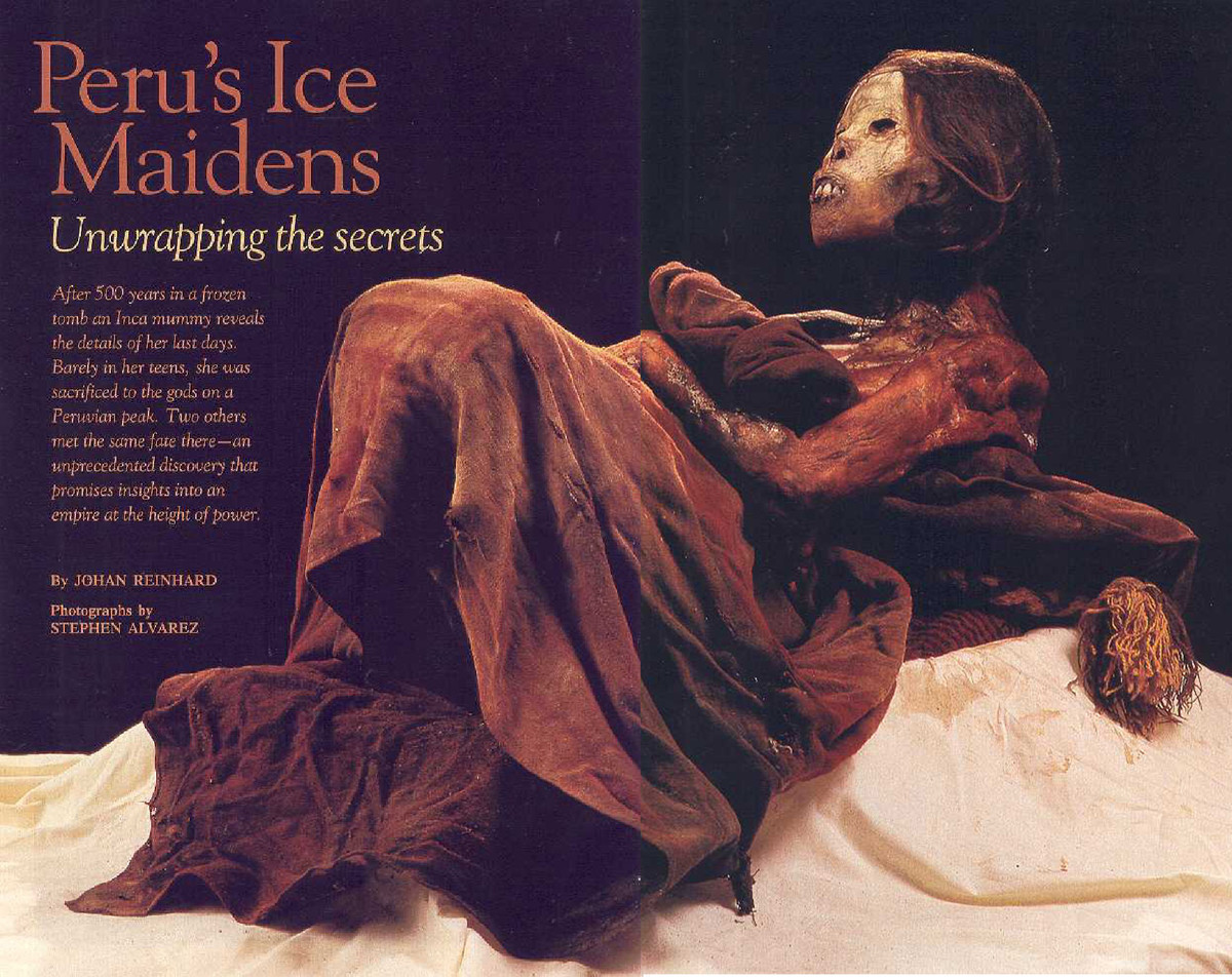 Các chuyên gia cho rằng những cổ vật trên được người Inca xem là lễ vật chuẩn bị cho các vị thần cùng với thiếu nữ.