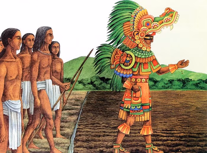 Song song với đó, người Aztec chọn một tù binh chiến tranh bị họ bắt trong các cuộc chiến để làm vật tế thần.