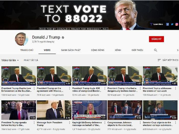 Sau Facebook, Twitter, toi phien Youtube ra tay voi ong Trump