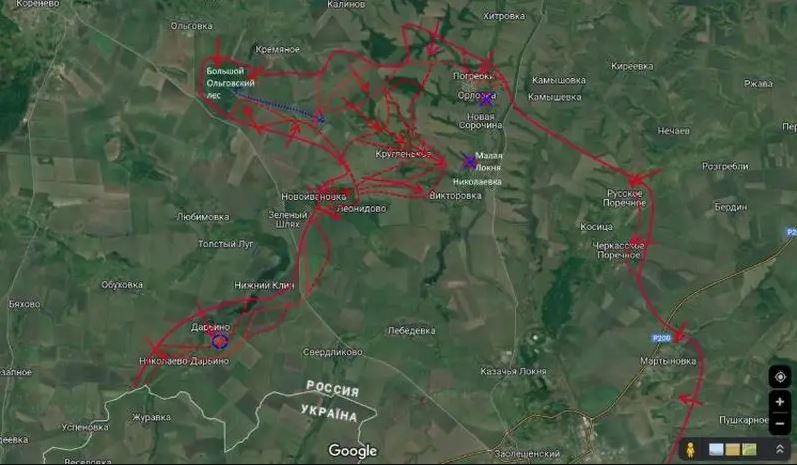 Theo thông tin của Bộ Quốc phòng Nga, các đơn vị của RFAF đã đánh bại đội hình gồm 11 lữ đoàn và một tiểu đoàn tấn công của Quân đội Ukraine (AFU) tại các khu vực Daryino, Kurilovka, Leonidovo, Loknya, Malaya Loknya, Maryevka, Nizhny, Klin, Nikolaevo-Daryino, Novaya Sorochina và Cherkasy Porechnoye.