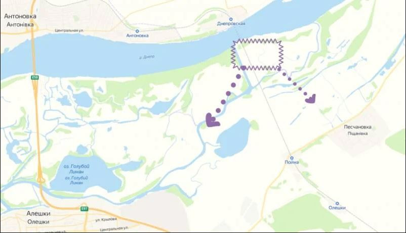 Viện Nghiên cứu Chiến tranh Mỹ (ISW) cho biết “Quân Ukraine tiếp tục hoạt động ở bờ đông (trái) vùng Kherson và được cho là đã tiến quân vào ngày 21/11”. Một kênh quân sự trên Telegram của Nga cho biết, quân Ukraine từ làng Krynki (cách sông Dnieper 2 km), đã tấn công vào khu rừng gần làng. 