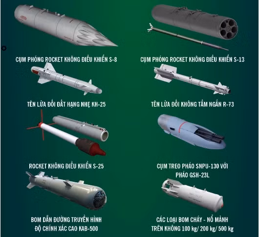 Yak-130 còn có thể sử dụng tên lửa dẫn đường bằng laser Vikhr, tên lửa không đối không dẫn đường bằng hồng ngoại R-73 và tên lửa không đối đất dẫn đường bằng laser Kh-25ML. Ngoài ra nó còn có thể mang bom dẫn đường KAB-500.