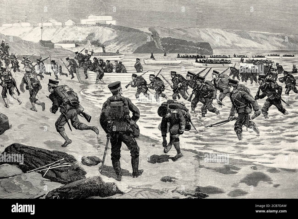 Sau màn hỏa lực chuẩn bị, Quân đội Liên Xô tiến hành đổ bộ; sau khi đánh chiếm bàn đạp đầu cầu, quân Liên Xô có khoảng 3 nghìn quân và với sự yểm trợ hỏa lực của 20 khẩu pháo dã chiến, khiến quân Trung Quốc nhanh chóng tan rã và bỏ chạy.