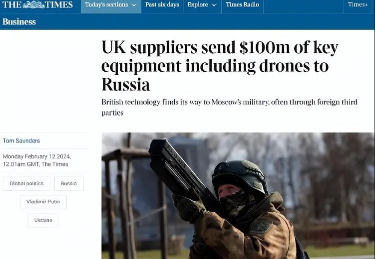 Trước đó, tờ The Times của Anh đưa tin, trong 10 tháng đầu năm 2023, các công ty Anh đã xuất khẩu các sản phẩm nhạy cảm trị giá hơn 100 triệu USD sang Nga, bao gồm chất bán dẫn và UAV, trong đó khoảng 15 triệu USD hàng hóa được vận chuyển trực tiếp từ kho của Anh tới Nga.