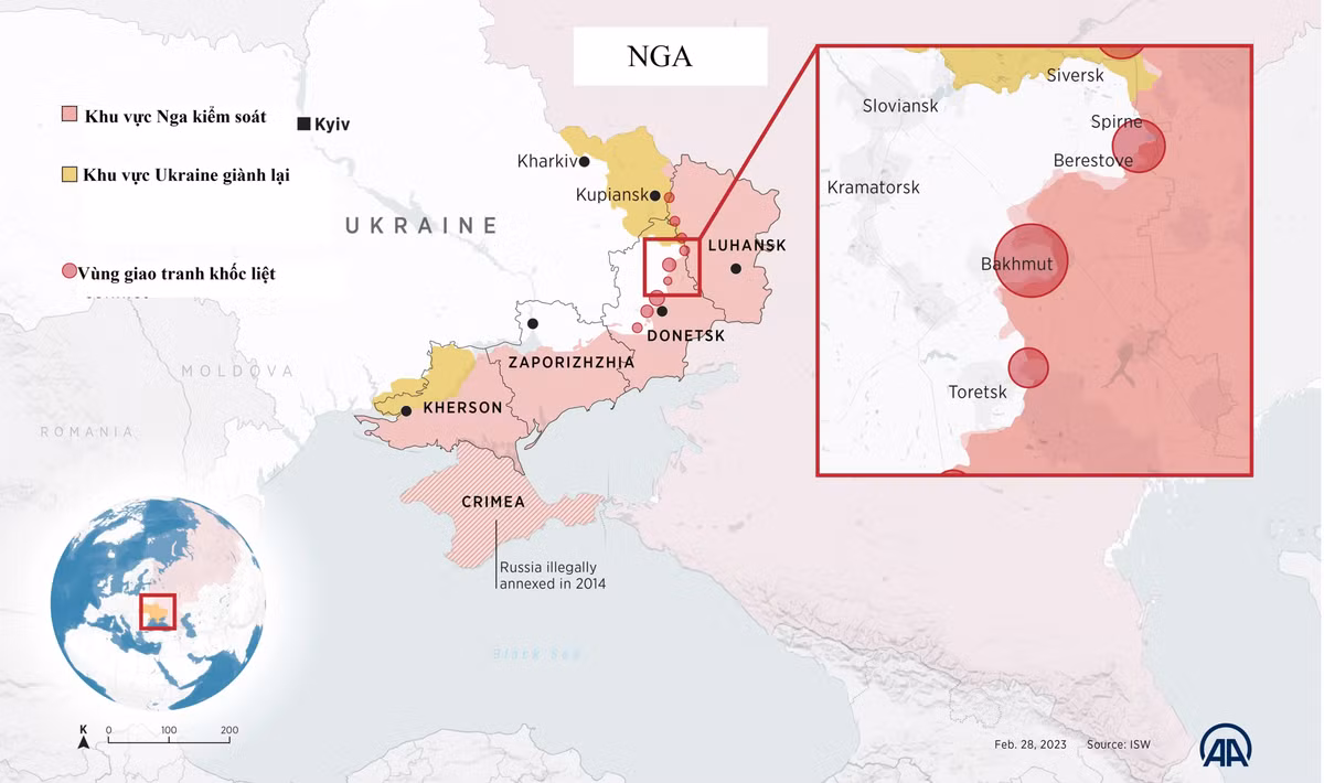 Chien dich Marinka sap ket thuc, quan Nga tien thang vao trung tam Avdiivka