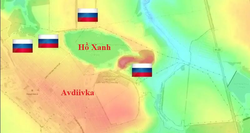 Sau đó, nhiều binh sĩ Ukraine bắt đầu bỏ chạy, nhưng vì pháo binh Nga đã chiếm khu vực Hồ Xanh (Blue Lake) ở Mỏ cát, nơi địa hình cao và có lợi thế về chiến thuật trên toàn bộ chiến trường Avdiivka, nên hỏa lực pháo binh của Nga có thể bao trùm hầu hết các vị trí của Ukraine.