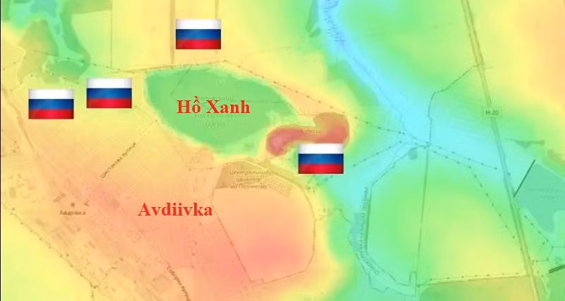 Sau đó, nhiều binh sĩ Ukraine bắt đầu bỏ chạy, nhưng vì pháo binh Nga đã chiếm khu vực Hồ Xanh (Blue Lake) ở Mỏ cát, nơi địa hình cao và có lợi thế về chiến thuật trên toàn bộ chiến trường Avdiivka, nên hỏa lực pháo binh của Nga có thể bao trùm hầu hết các vị trí của Ukraine.