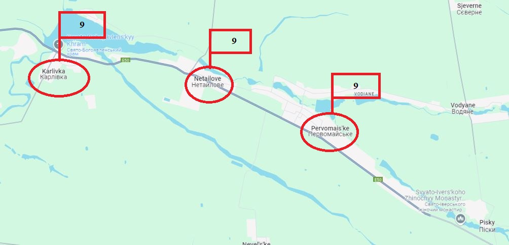 Ngoài ra, ở sườn phía nam của Avdiivka, Lữ đoàn bộ binh cơ giới số 9 của Tập đoàn quân Donetsk số 1 dẫn đầu, độc lập chiếm toàn bộ làng Pervomais'ke (làng 1/5); sau đó tiến về phía tây chiếm làng Netailove, rồi tiếp tục tiến về phía tây theo trục đường cao tốc M04, chiếm làng Karlivka trên sông Vovcha. 