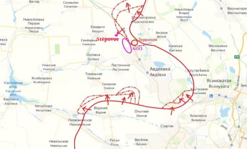 Ở sườn phía Bắc, khu công nghiệp phía Nam và các khu vực xung quanh, quân Nga đang đẩy mạnh tiến công. Hiện ở sườn phía bắc, quân Nga đã đánh bật quân Ukraine ra khỏi làng Stepovoe. Truyền thông phương Tây cũng công nhận, quân Ukraine đã bị đánh bật ra khỏi ngôi làng này.