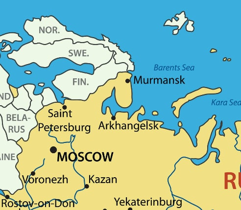 Murmansk là một thành phố ở tây bắc Nga, là thành phố lớn nhất thế giới nằm trên vòng Bắc Cực. Thành phố nằm ở bên vịnh Kola, một khu vực của biển Barents. Thành phố này là quân cảng quan trọng của Hạm đội Phương Bắc; do vậy Nga phải quyết định thực hiện các biện pháp đối phó.