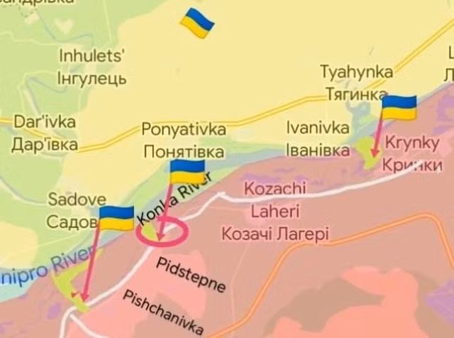 Tình hình ở Krynky dường như đã trở thành một quy trình, quân Ukraine di chuyển từ bờ bắc sang bờ nam sông Dnieper - tiến vào làng Krynky - tiến vào rừng - bị quân Nga pháo kích - rút lui.