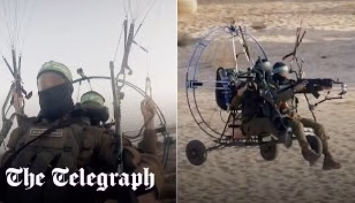 Ngoài việc sử dụng vũ khí truyền thống, Hamas lần này cũng sử dụng "lực lượng không quân". Video trên mạng xã hội cho thấy chiến binh Hamas đã sử dụng dù lượn có động cơ để xâm nhập hiệu quả vào lãnh thổ Israel.