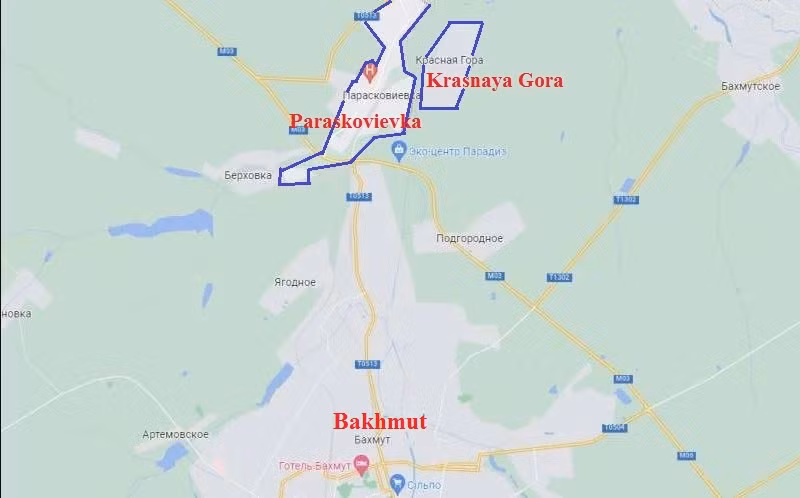  Lực lượng lính đánh thuê Wagner của Nga đã siết chặt một nửa vòng tròn xung quanh thành phố Bakhmut. Sau những trận chiến đấu đẫm máu kéo dài trong khu dân cưa Krasnaya Gora (Làng Núi Đỏ), nằm ở phía tây bắc thành phố; vào ngày 12/2, các đơn vị Wagner đã tràn ngập Krasnaya Gora.