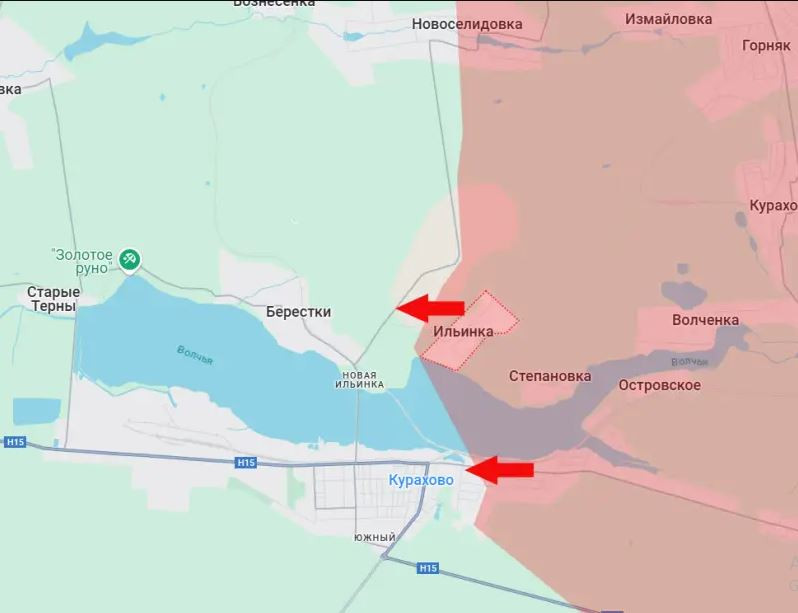 Như vậy, khu vực bờ phía bắc của hồ chứa nước Kurakhove (trên bản đồ là sông Vovcha), đang dần nằm dưới sự kiểm soát của quân Nga. Hiện tại, quân Nga đã chiếm khoảng 40% đường bờ hồ. Và Bộ chỉ huy Ukraine cũng nhận thức được mối nguy hiểm đang rình rập lực lượng của họ đồn trú ở Kurakhove.