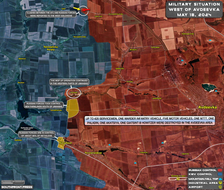 Theo các trung tâm phân tích quân sự chính của phương Tây, mục tiêu chính của Moscow là chiếm thành phố Chasov Yar và tiến về Pokrovsk, hai thành phố ở tỉnh Donetsk của Ukraine. Quan sát ở hai khu vực này, cường độ tiến công của Nga cũng giảm đi.