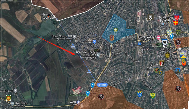 Hiện tại khoảng 30% diện tích thành phố Bakhmut do Quân đội Ukraine kiểm soát, khoảng 60% lãnh diện tích bị lính đánh thuê Wagner tràn ngập và khoảng 10% lãnh thổ của thành phố được gọi là vùng xám (nơi liên tục đổi chủ giữa hai bên).