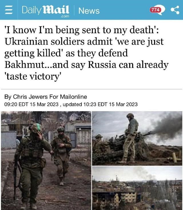 Tờ "Daily Mail" của Anh đưa tin: Quân đội Nga đã sử dụng các “tù nhân” để phát động một cuộc tấn công theo kiểu “chiến thuật biển người”, và những người xông lên bị ngã xuống “như cỏ bị cắt” trong cơn mưa đạn súng máy của Ukraine. Nhưng Quân đội Ukraine cũng kiệt sức và đối mặt với nguy cơ bị tiêu diệt.