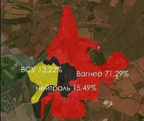 Tuy nhiên theo thông tin từ các phóng viên chiến trường độc lập, hiện Quân đội Ukraine chỉ còn chốt giữ ở bốn con đường ở khu vực phía tây. Như vậy trên thực tế, quân Nga đã tràn ngập khoảng 72% diện tích của Bakhmut, còn trên 15% là “vùng xám”; khác xa những thông tin của Ukraine và phương Tây.