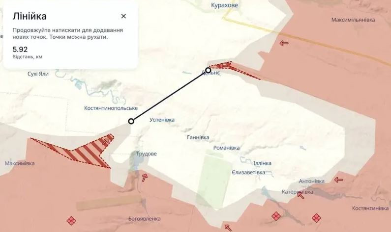 Đồng thời, chính người Ukraine cũng tự chuốc thêm rắc rối, khi họ cho nổ con đập Ternovskaya trên sông Volchya, gần làng Starye Terny ở bờ tây hồ chứa Kurakhovsky. Trong trường hợp phải rút lui, giờ đây họ sẽ phải vượt qua những vùng ngập lụt, rất có thể là phải đi bộ và bỏ lại toàn bộ vũ khí hạng nặng.