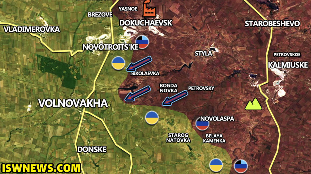 Thành phố Volnovakha đã bị quân Nga và lực lượng dân quân LPR xiết chặt vòng vây và rất có khả năng, quân đội Ukraine phòng ngự ở thành phố này sẽ đầu hàng, vì các đơn vị Ukraine và và lực lượng tình nguyện, không đủ sức chống lại quân đội Nga.