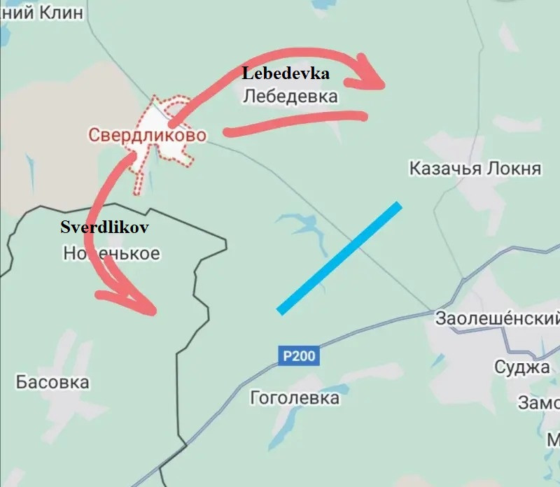 Sau khi tái chiếm làng Sverdlikovo và giành được chỗ đứng ở phía nam làng Lebedevka, các đơn vị RFAF đã tiến hai km về phía đông của khu làng. Các nhóm tấn công của Lữ đoàn 34 RFAF đã chiếm giữ tòa nhà trường học ở Pogrebki, các cuộc giao tranh trên đường phố để giành quyền kiểm soát vùng ngoại ô Maryevka vẫn tiếp diễn. 