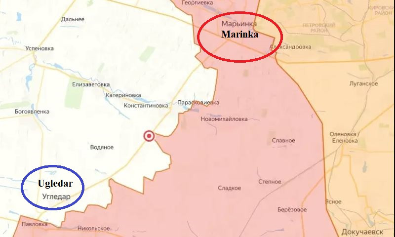 Theo các nguồn tin quân sự Ukraine, ở mặt trận phía tây Donetsk, Quân đội Nga đang chiếm thế thượng phong. Hiện quân Nga đã tiến đến đường cao tốc dẫn từ Ugledar đến Marinka và đang hình thành thế tấn công gọng kìm với “cái gai” Ugledar. 