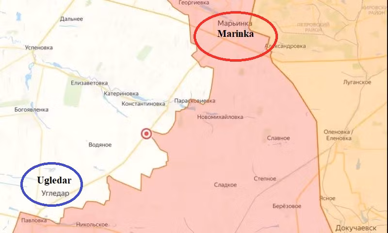 Theo các nguồn tin quân sự Ukraine, ở mặt trận phía tây Donetsk, Quân đội Nga đang chiếm thế thượng phong. Hiện quân Nga đã tiến đến đường cao tốc dẫn từ Ugledar đến Marinka và đang hình thành thế tấn công gọng kìm với “cái gai” Ugledar. 