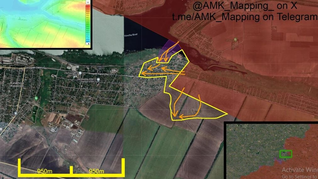 Hiện một số đơn vị xung kích của Nga đã tiến vào trong thành phố Kurakhove từ hướng đông và đã chiếm nhà ga xe lửa Royan. Tuy nhiên các hoạt động chiến đấu trong thành phố chưa thực sự diễn ra quyết liệt.