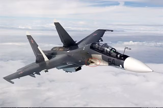 Theo trang web chính thức của Tập đoàn Hàng không Sukhoi, nhà sản xuất máy bay chiến đấu Su-30SM, Su-30SM được trang bị pháo một nòng 30mm Gsh-30-1 với cơ số đạn 150 viên (trong hình khoanh màu đỏ). Ngoài ra, Su-30 còn có thể lắp nhiều loại bom, rocket, tên lửa không đối không, tên lửa không đối đất và tên lửa chống hạm do Nga sản xuất.