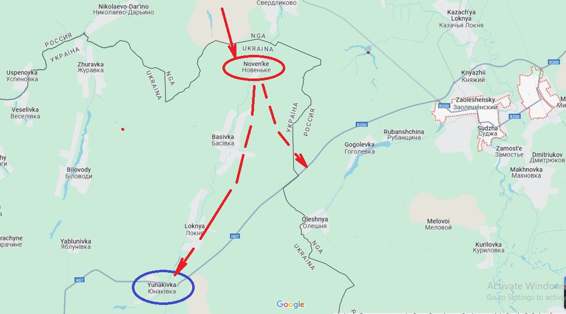 Theo các phóng viên chiến trường của Nga, việc chiếm được làng Noven'ke ở vùng Sumy của Ukraine, sẽ trực tiếp tấn công Sudzha, trung tâm khu vực Kursk do quân đội Ukraine (AFU) kiểm soát, từ cả bốn phía. Trong khi khu vực Yunakivka là trung tâm phân phối vật tư hậu cần của AFU từ vùng Sumy vào khu vực Kursk, và đường cao tốc H07 đi qua ngôi làng này. Nếu chiếm được làng Noven'ke, là đầu cầu để RFAF có thể tấn công Yunakivka. 